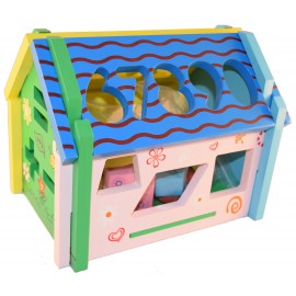 Žaislas lavinamasis medinis namelis